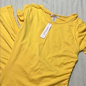 Capella Yellow Short Sleeve Women's Top